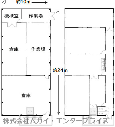 城陽市奈島　倉庫の間取り|486.00㎡