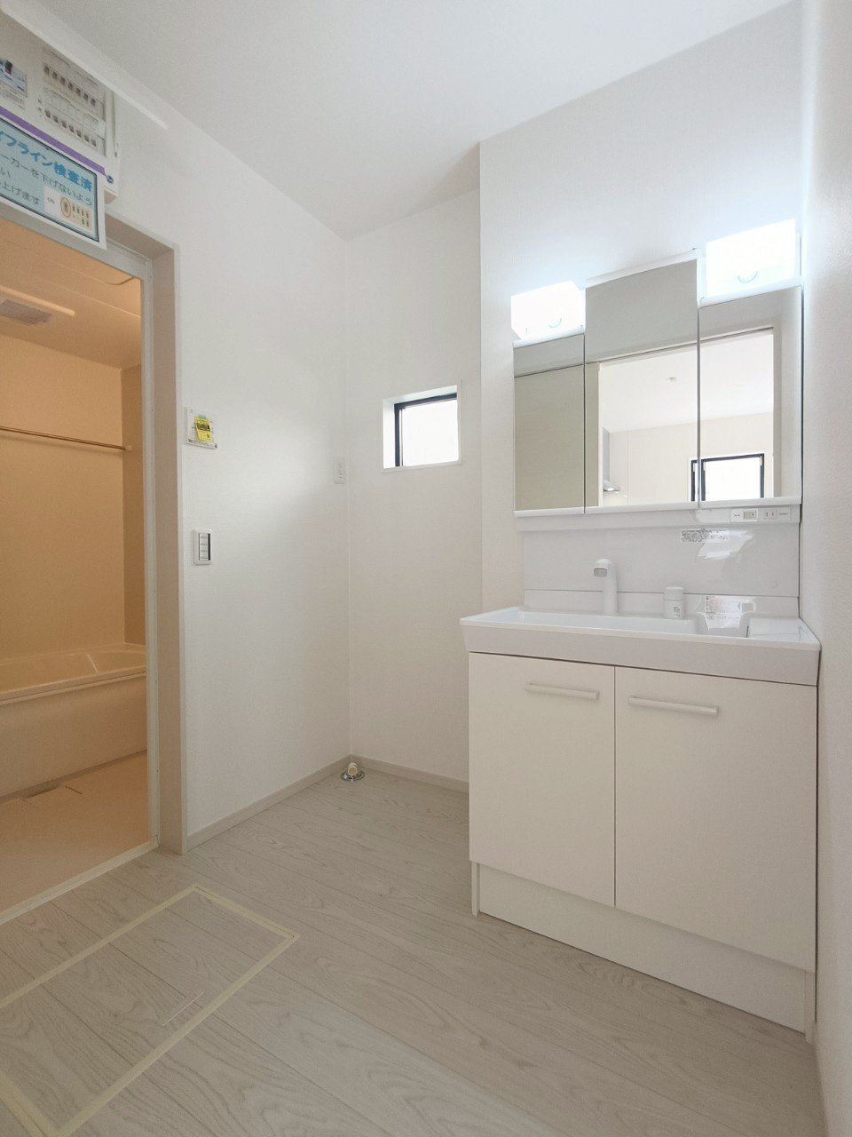 三郷市　後谷　新築戸建　全1棟の洗面所|施工例です