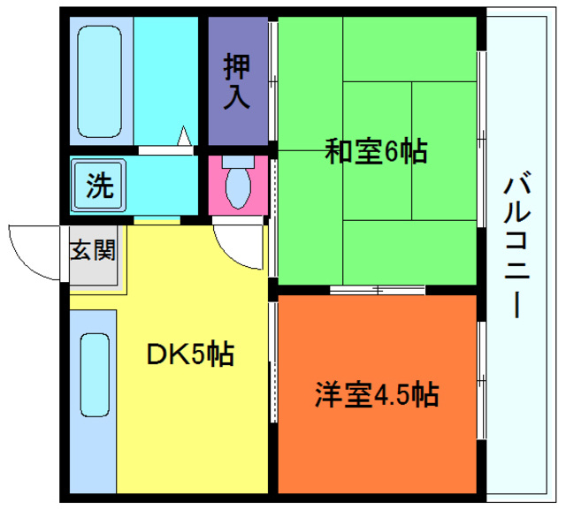 スカイハイツ五和の間取り
