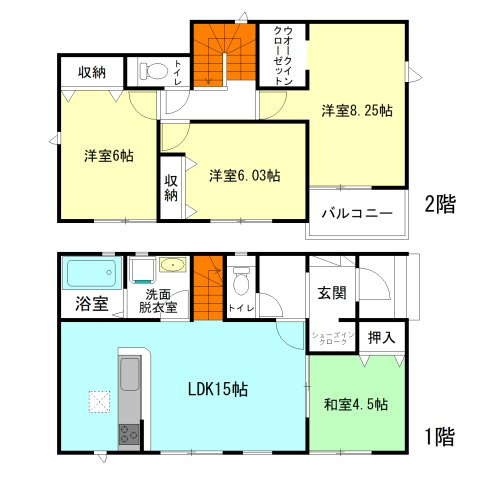 【間取り】 | リナージュ前橋市南町2丁目24-1期ー④ | 家族と自然に顔合わせできるリビングアクセス階段！
水回りを最短距離で結んだラクラク家事同線！