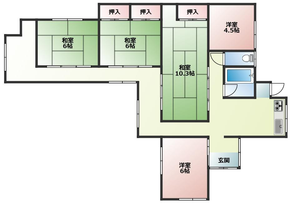 久喜市島川　中古住宅の間取り