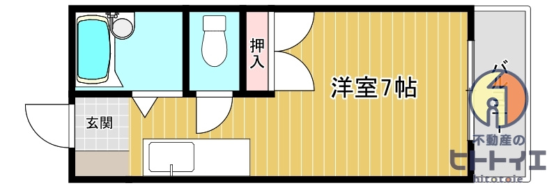 藤田マンションの間取り|1Rです