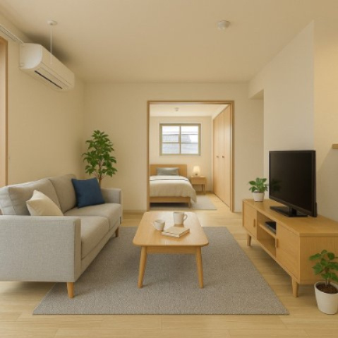 シルフィードうめきた　仲介手数料無料の居間・リビング|※CGで家具等を配置したもので家具等は含まれません。