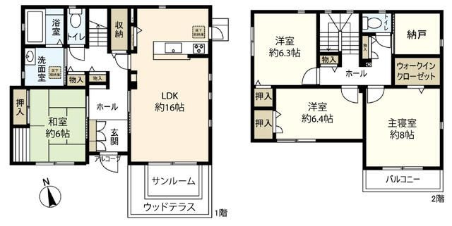 豊田市乙部ケ丘　貸戸建の間取り