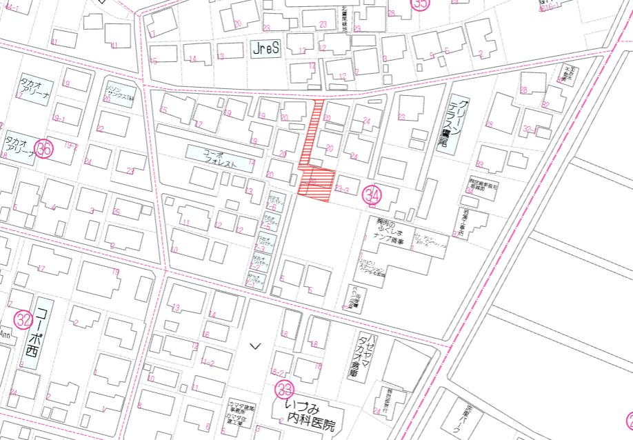 都城市鷹尾３丁目の売地の土地図