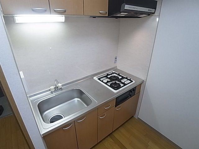 神戸市兵庫区下祇園町の賃貸マンションのキッチン|システムキッチン（ガス２口）