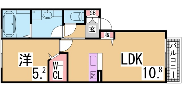 神戸市須磨区大手町５丁目のアパートの間取り