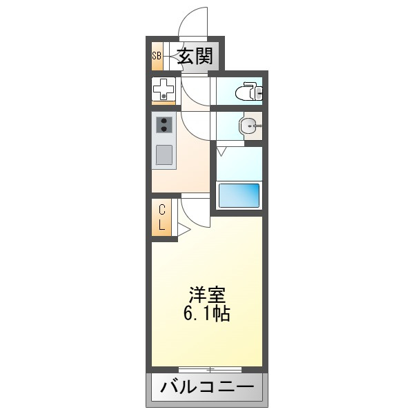 大阪市淀川区塚本５丁目の賃貸マンションの間取り