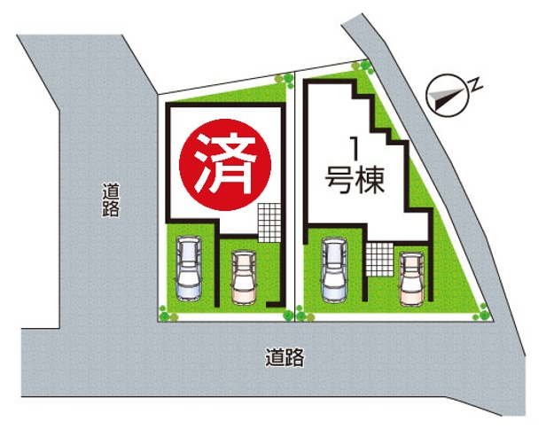 明石市東野町　第1期　新築一戸建ての区画図|全2区画