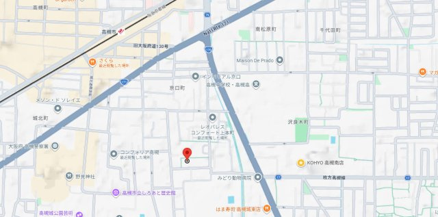 高槻市上本町のアパートの地図