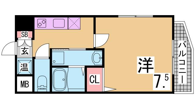 神戸市須磨区大田町４丁目の賃貸マンションの間取り