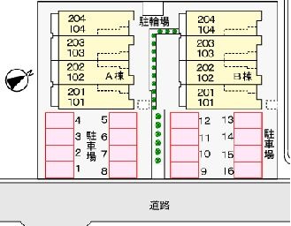 ウインフィールドＢの駐車場