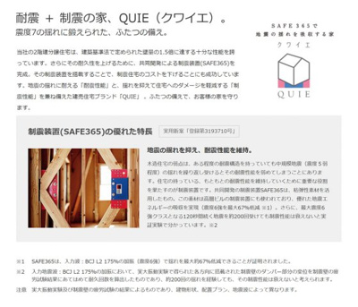 【構造・工法・仕様】 | CGかすみがうら市下稲吉第14【全7棟】 | ■地震に強い家■耐震＋制震の家、制震装置（SAFE365）が地震の揺れを抑え耐震性能を維持