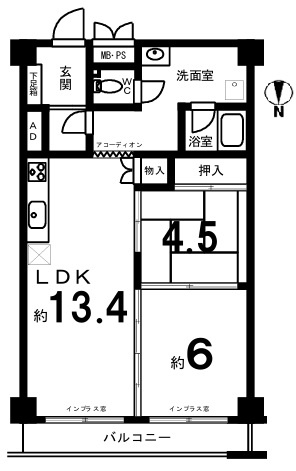 【間取り】 | S52001-ﾁｻﾝﾏﾝｼｮﾝ一乗寺