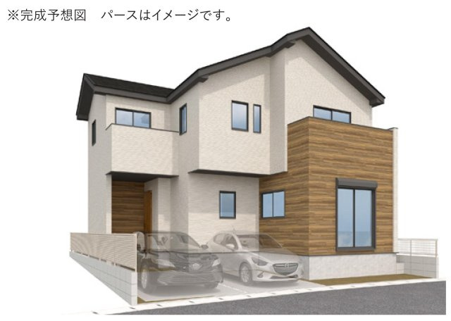 三郷市谷口　新築戸建　全1棟の外観パース|【完成予想図】TX「三郷中央」駅徒歩5分で通勤・通学に便利