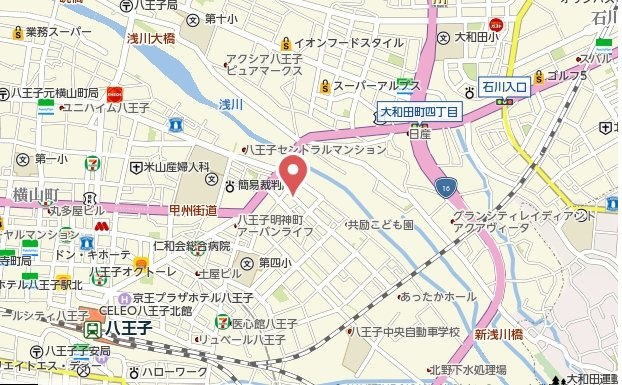 祝　成約済み　カミュ八王子　B棟　八王子市　中古マンションの地図|～仲介手数料無料☆八王子ひなた不動産～カミュ八王子B棟