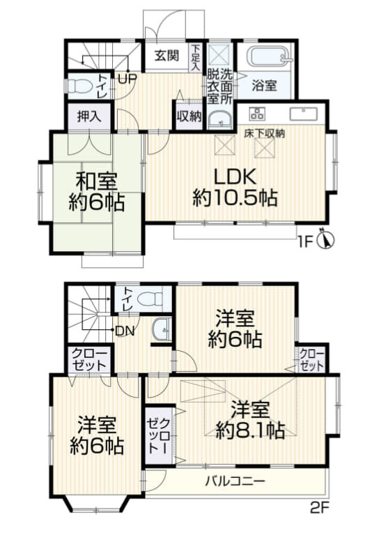 多摩市連光寺６丁目の中古一戸建の間取り