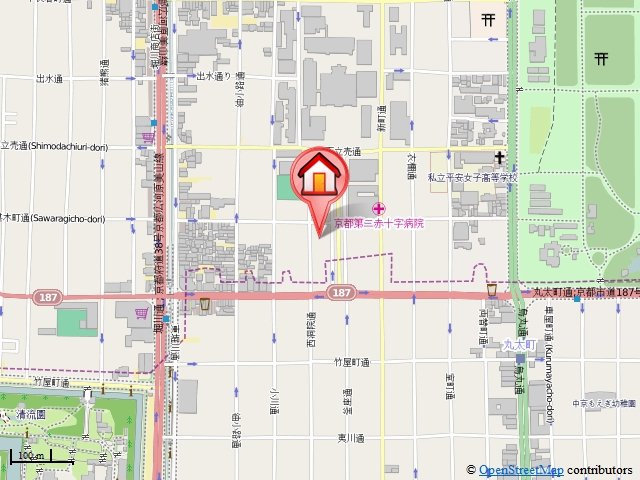 ブローニュ府庁前の地図