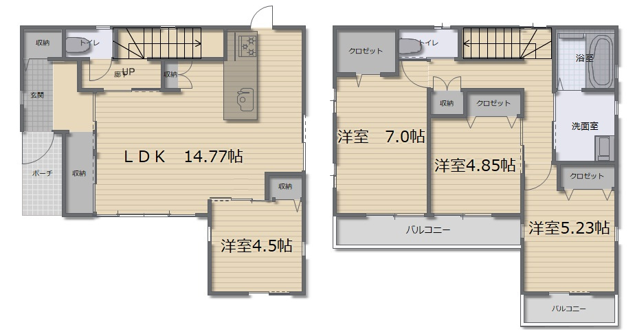 朝倉丙　新築戸建　Ｆ号棟（全2棟）の間取り