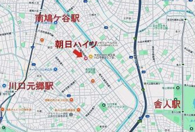 【地図】 | 朝日ハイツ1階　売区分店舗