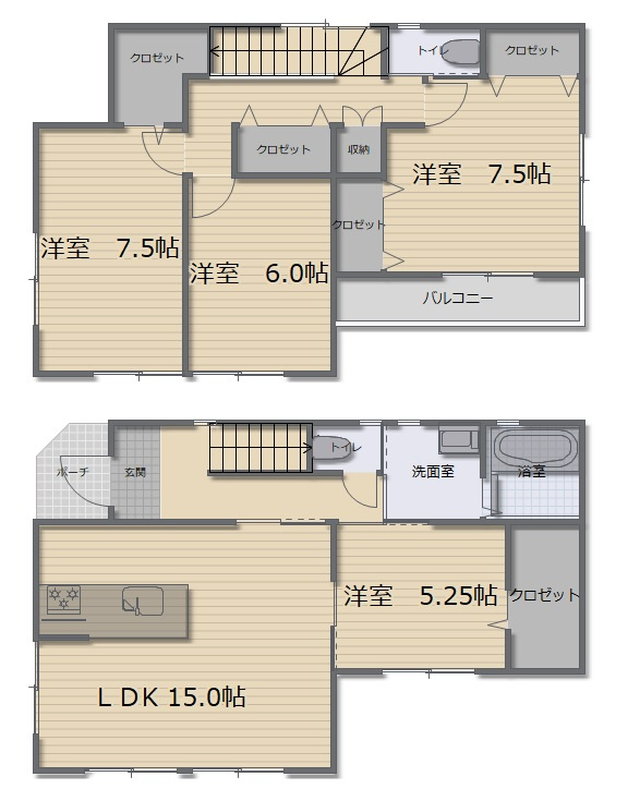 朝倉丙　新築戸建　Ａ号棟（全2棟）の間取り