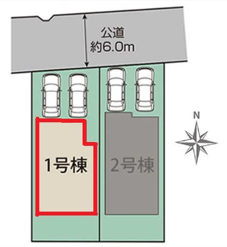 ブルーミングガーデン高浜市向山町1丁目　全2棟　新築戸建の区画図