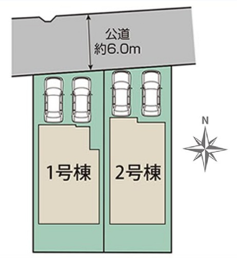 ブルーミングガーデン高浜市向山町1丁目　全2棟　新築戸建の区画図