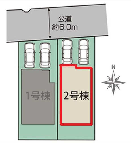 ブルーミングガーデン高浜市向山町1丁目　全2棟　新築戸建の区画図