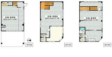 大津市本堅田３丁目の店舗事務所の区画図