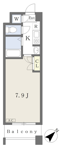 単身者向けの南東向き７．９帖１Ｋ♪