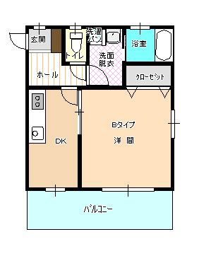 久留米市花畑２丁目の賃貸マンションの間取り|使い勝手の良い間取りです♪
