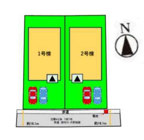 【区画図】 | 春日市松ヶ丘3丁目1期　1号棟（全2棟）【仲介手数料無料・0円】 | 区画図です。1号棟