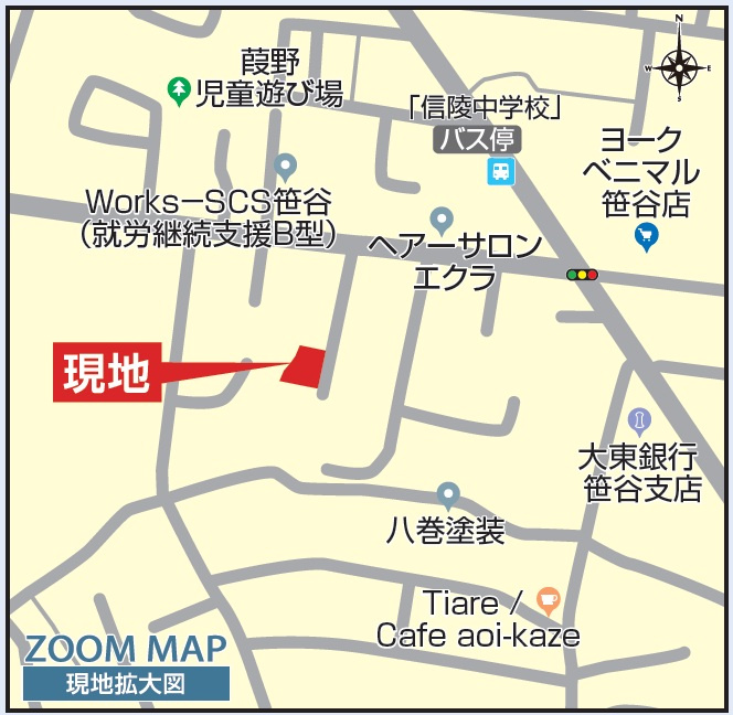 福島市笹谷成出西　BLOOMING　GARDEN　全1棟の地図