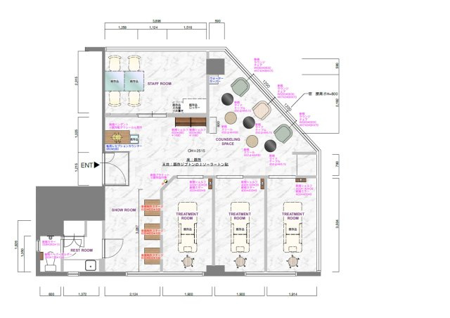 【間取り】 | 新宿西口駅徒歩3分 共栄ビル 3階 20.53坪 エステサロン居抜き