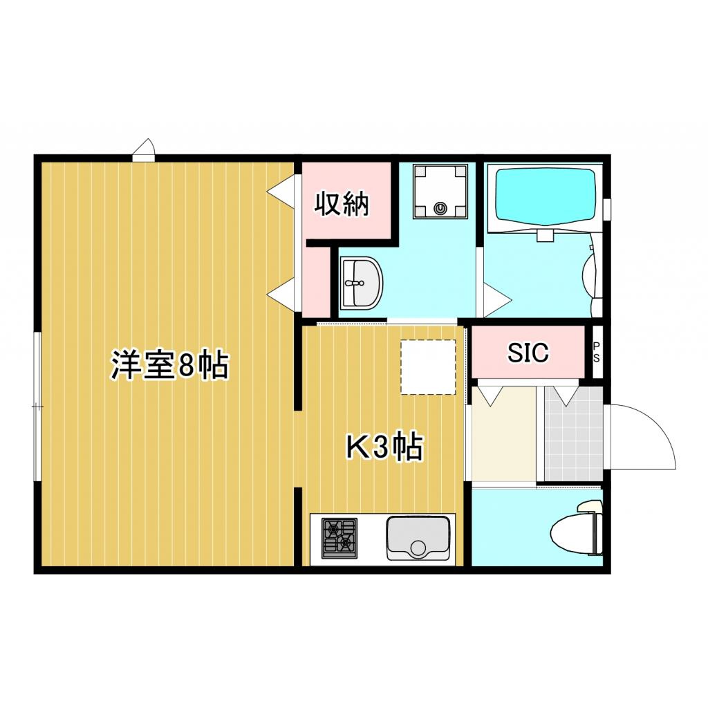 三田市上井沢のアパートの間取り