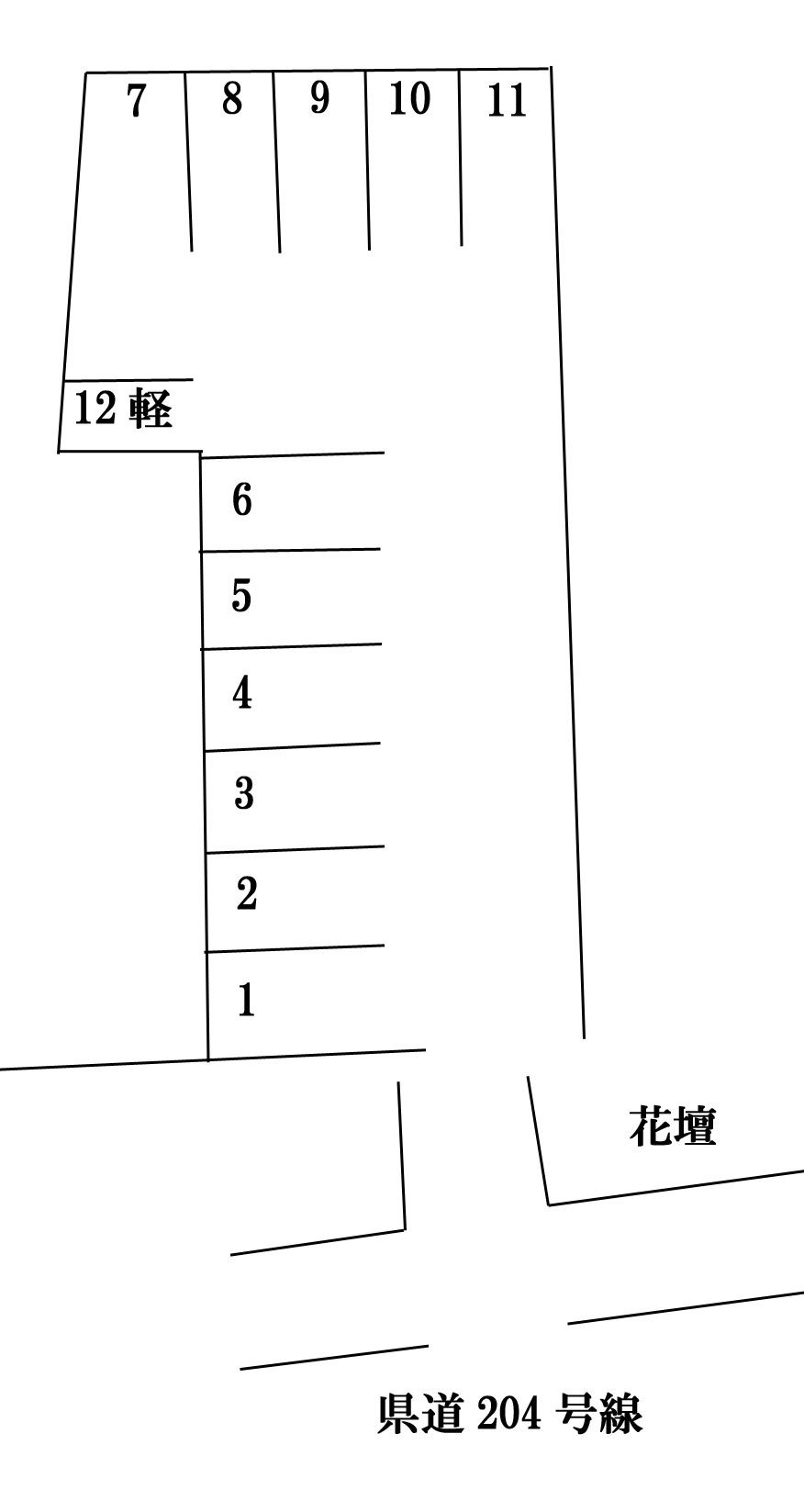 山口市石観音町の駐車場の区画図