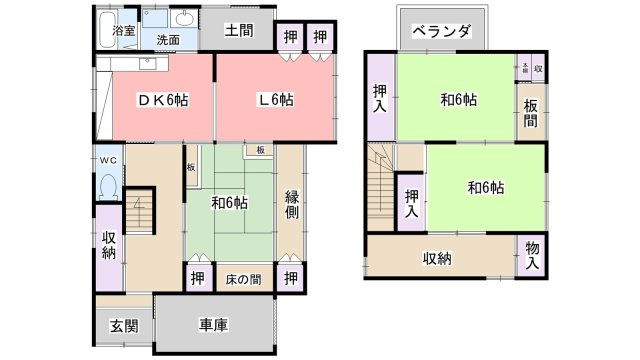池州町の小振りな借家の間取り