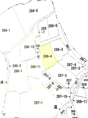 中津川市落合字田中 　土地の区画図