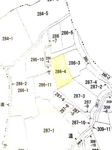 中津川市落合字田中 　土地の区画図