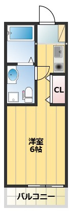 【間取り】 | ダイヤモンドヒルズ横浜矢部町 | 一人暮らしにぴったりのワンルームの間取りです！