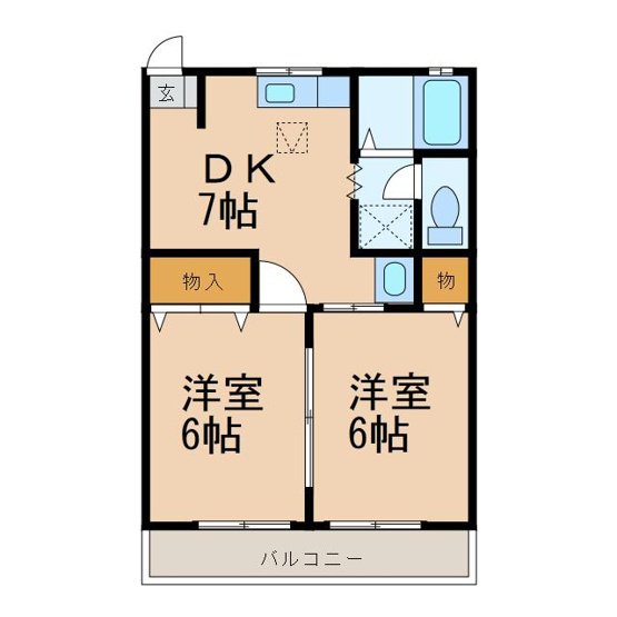 【間取り】 | コーポ昴Ⅱ