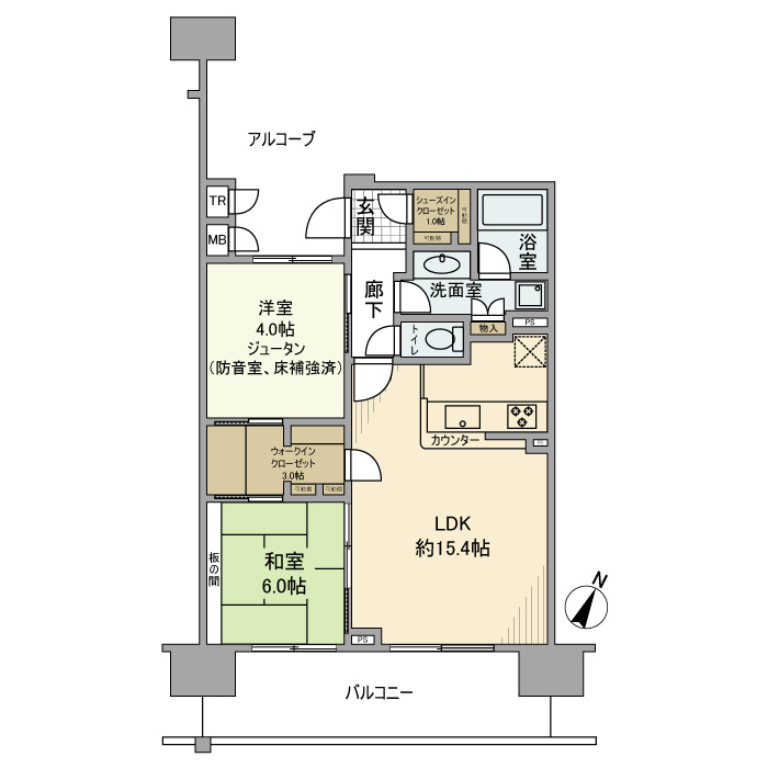 サングランデアルフィーヌＢ棟の間取り
