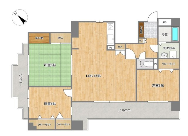 【間取り】 | グランピアマンション箱崎Ⅷ