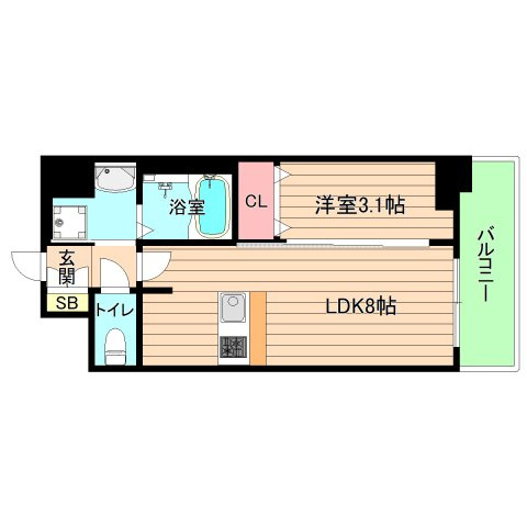 大阪市都島区都島北通２丁目の賃貸マンションの間取り