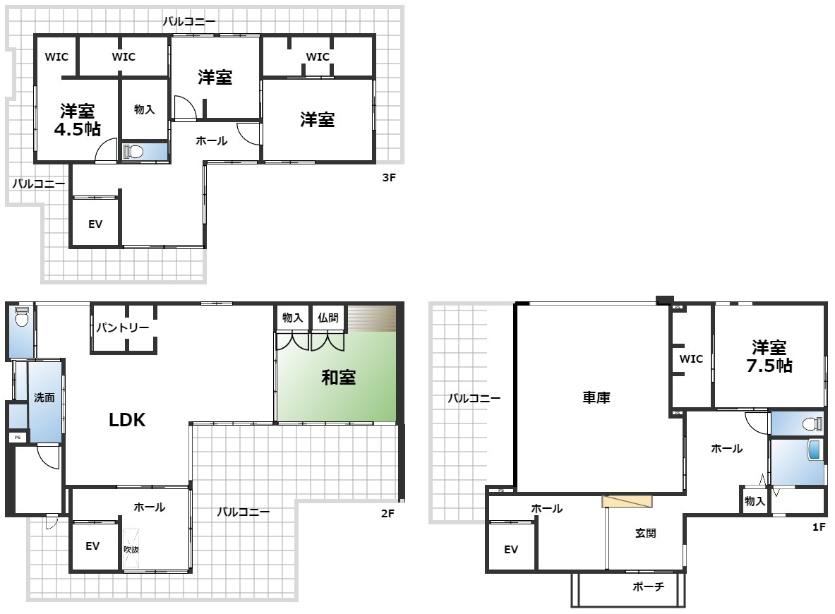 高野清水町 中古戸建の間取り