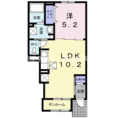 【間取り】 | クラール観光町Ｂ