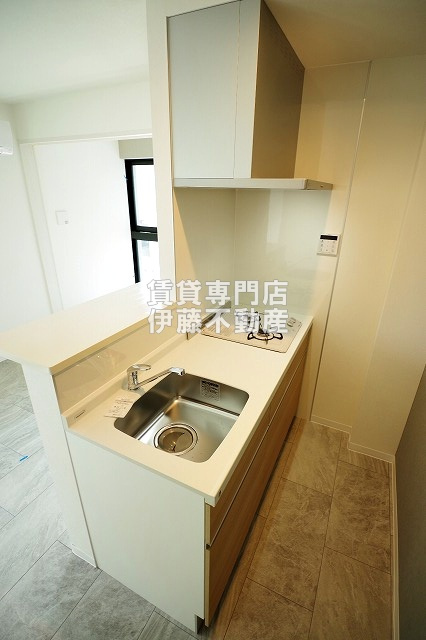 Celenest浄心のキッチン|対面式システムキッチン（二個口ガステーブル）