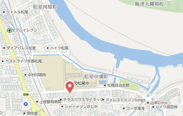 京都市西京区松室北河原町　中古戸建の地図