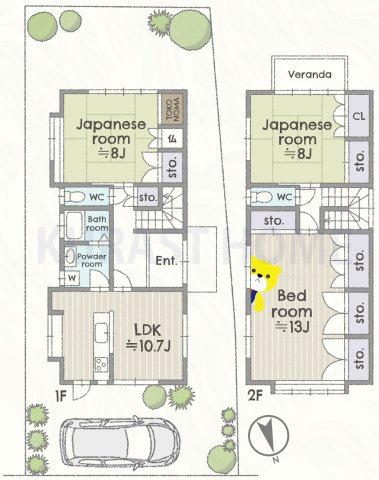 京都市西京区松室北河原町　中古戸建の間取り