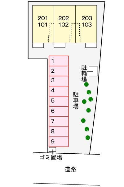 エレガント　シックス　リリィの駐車場